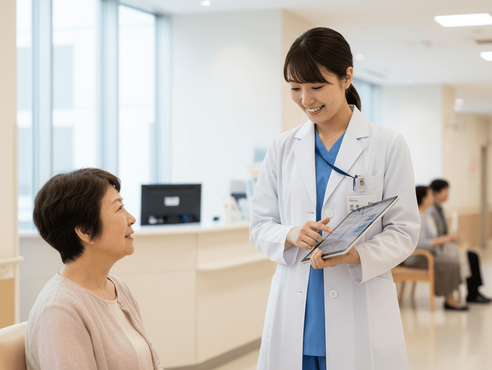 患者と相談するCRCの画像