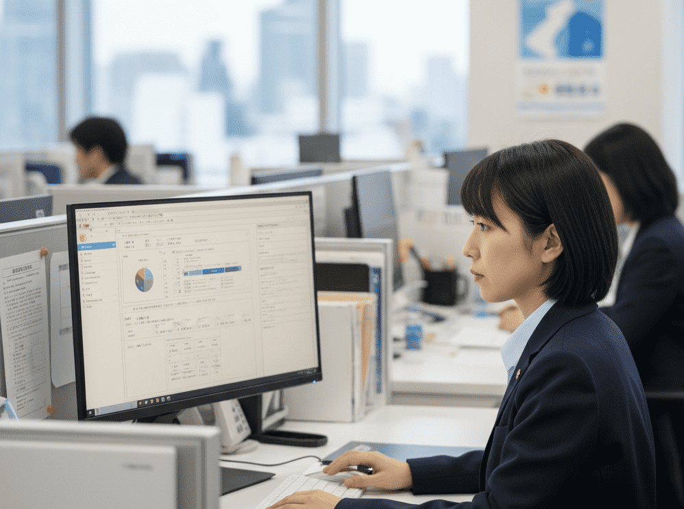 官庁で働いている女性