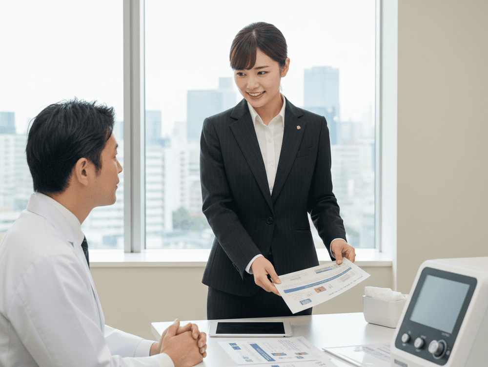 医師に資料で説明するフィールドナースの画像