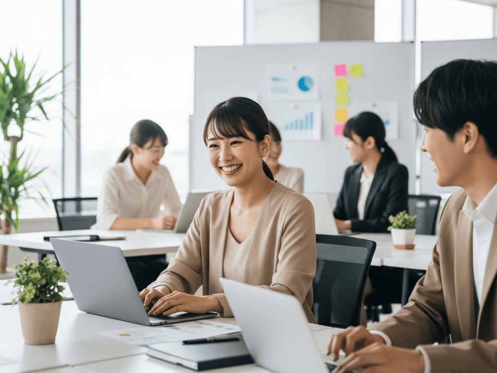 企業で働く女性の画像