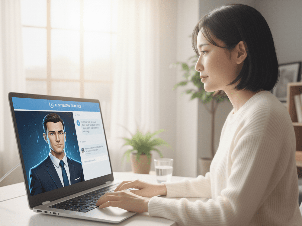 AIと会話中の女性の画像