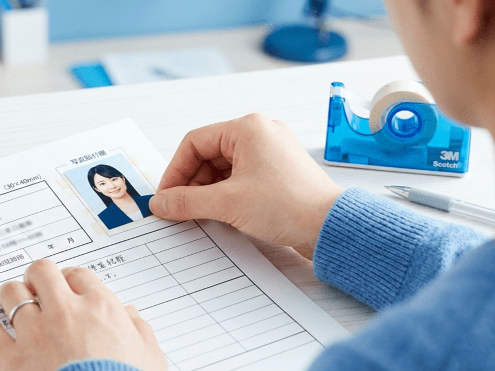 履歴書への写真の貼り方と注意点